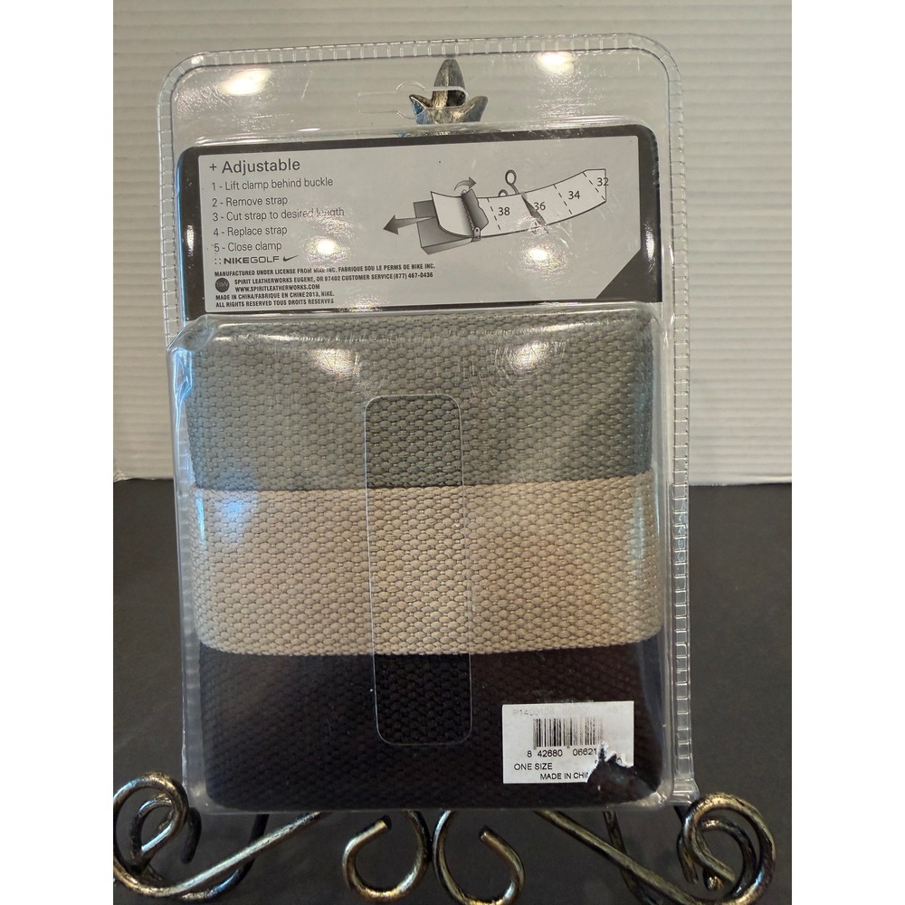 NEW Nike 3-in-1 Web Pack Mens Olive Tan Black Cut To Fit Swoosh Buckle Belt Set‎ - Picture 4 of 5